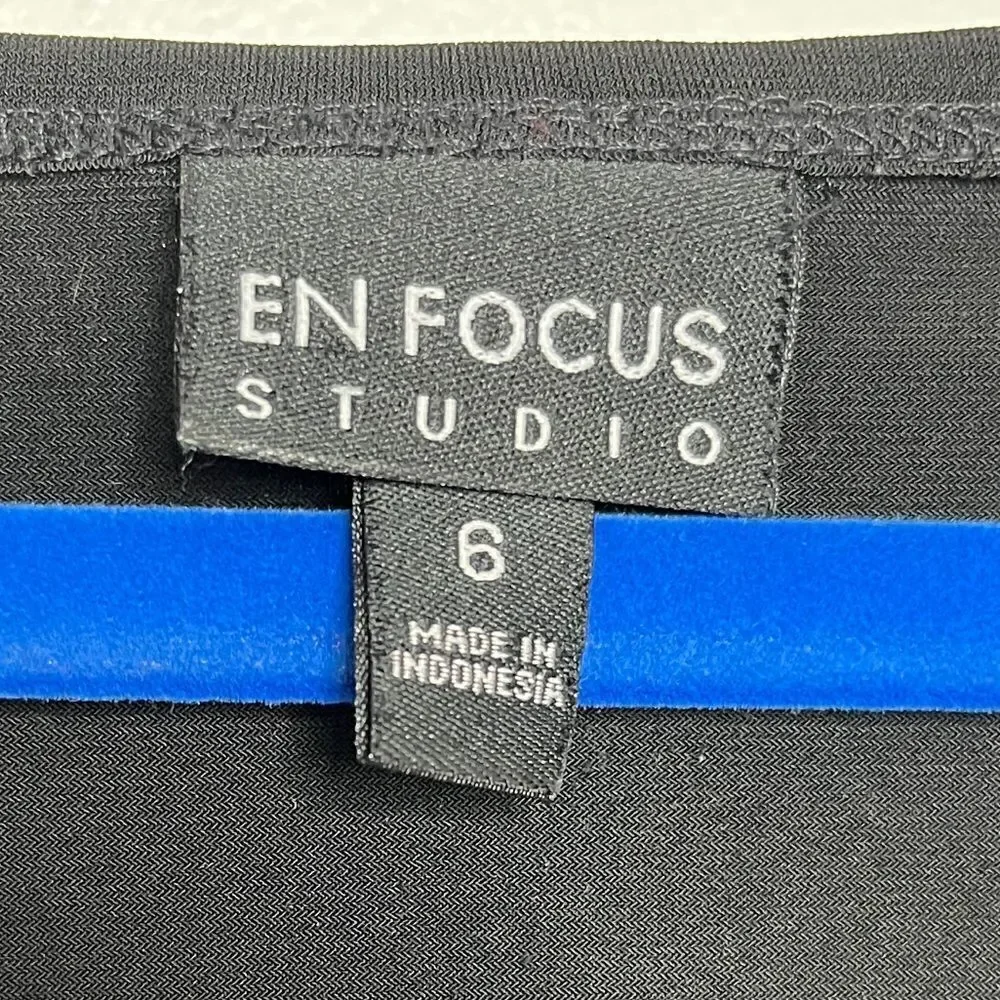 EnFocus Studio Flouncy Short Sleeve Mini Dress Black Size 6